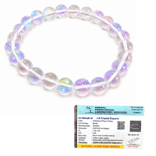 Natural Clear Aura Quartz Bracelet 8mm