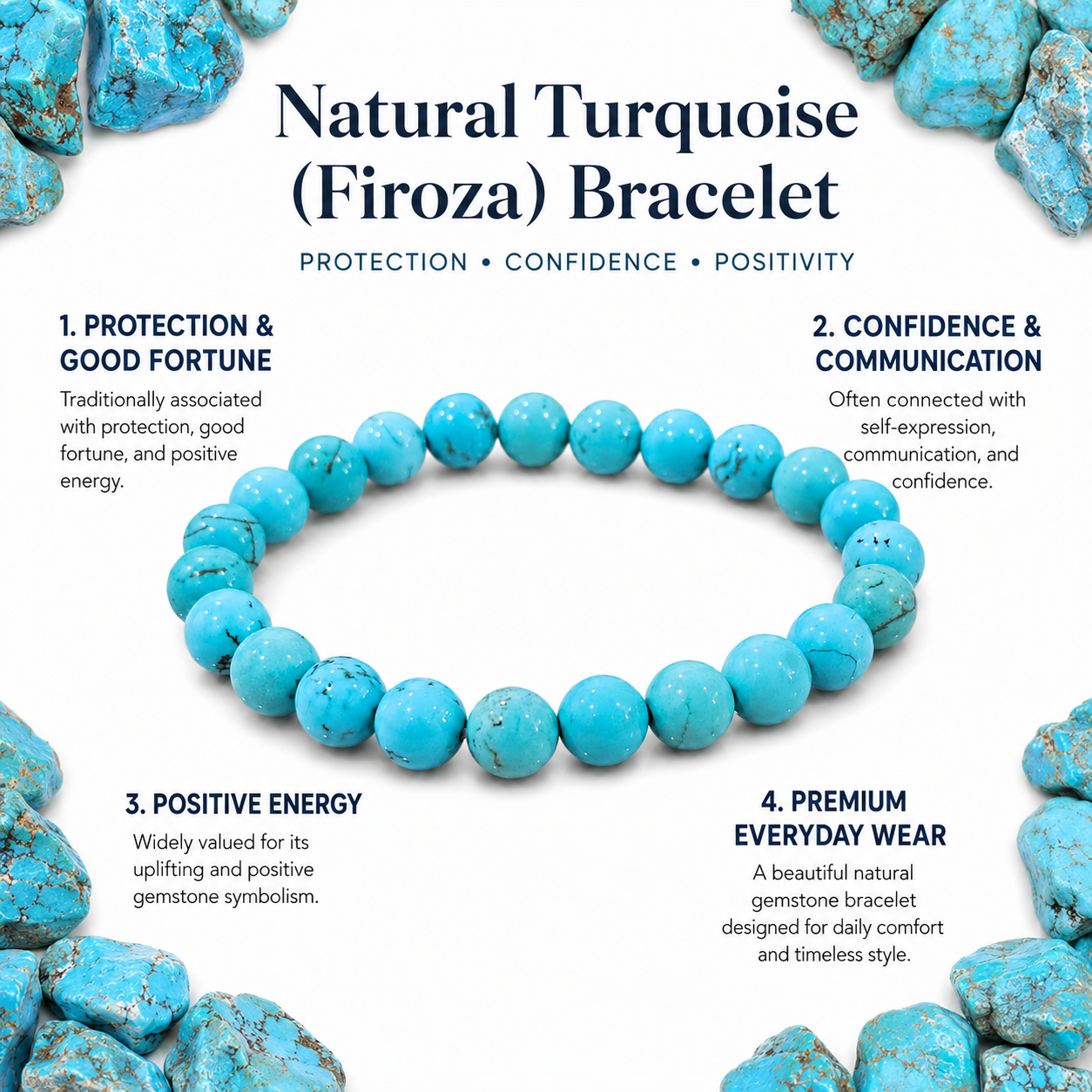 Natural Turquoise Bracelet 8mm