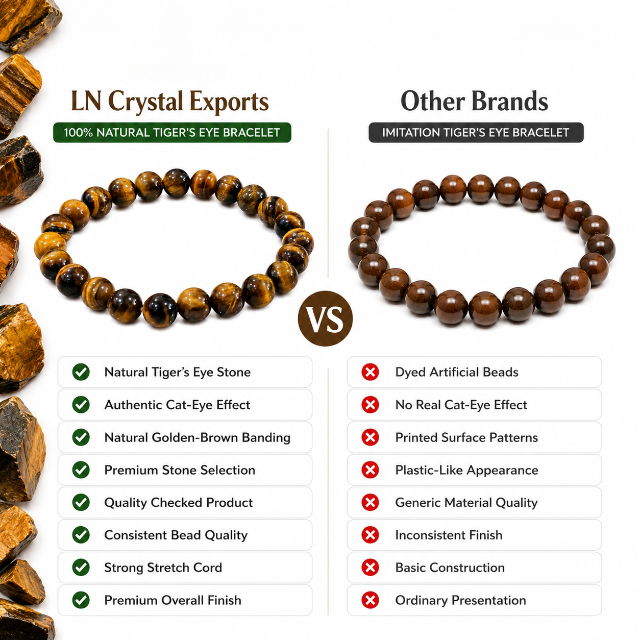 Natural Tiger Eye Bracelet 8mm