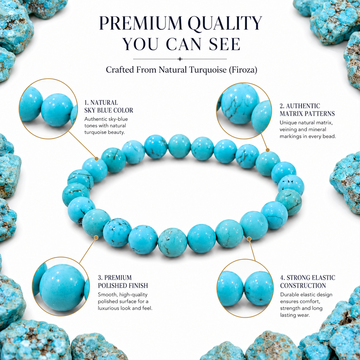 Natural Turquoise Bracelet 8mm