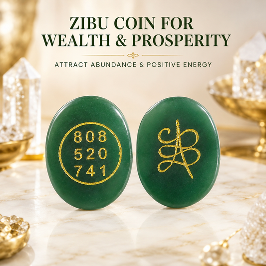 Natural Green Jade Zibu Coin for Wealth & Prosperity | Sacred Abundance Energy Coin | Pocket Crystal for Manifestation & Positive Energy