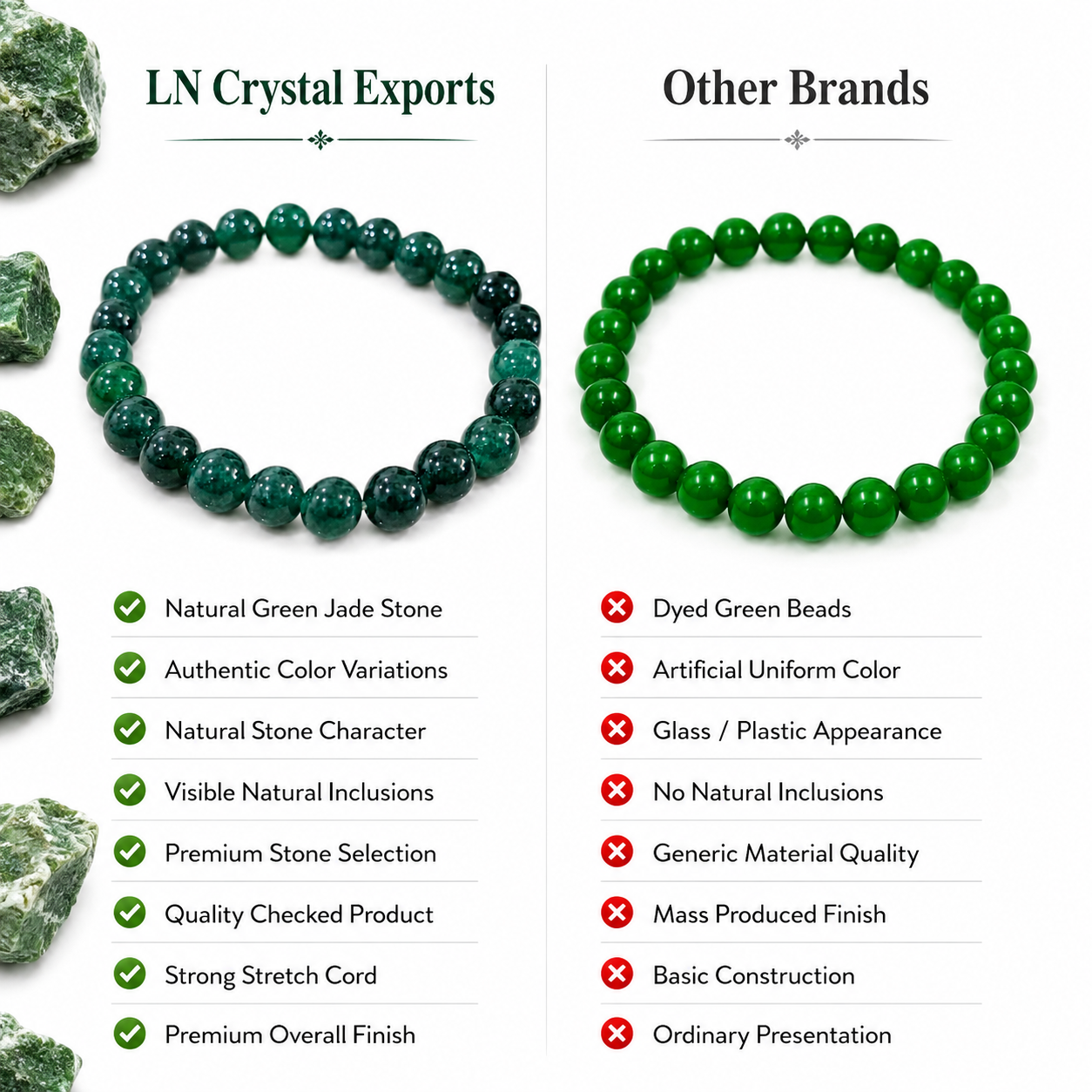 Natural Green Jade Bracelet 8mm