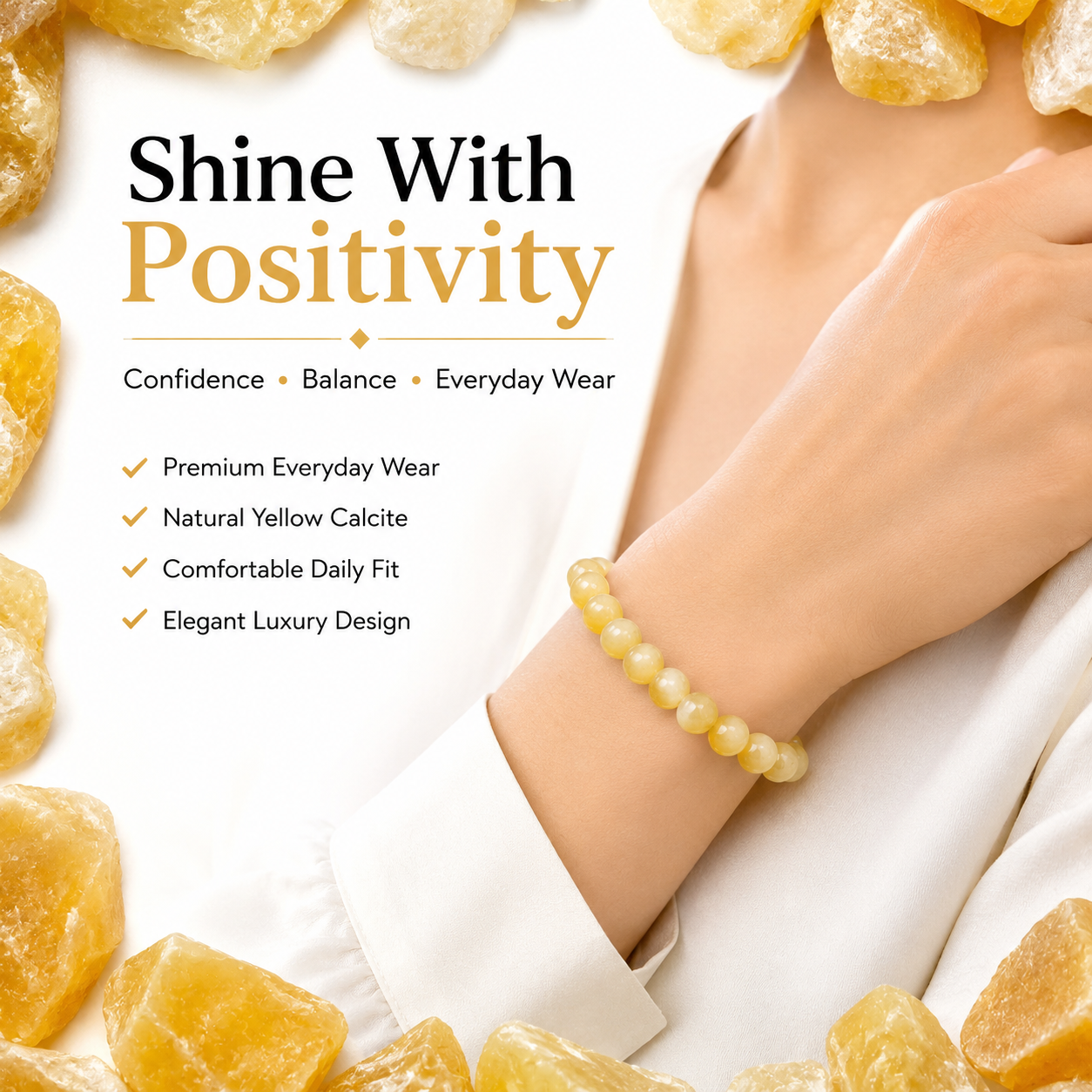 Natural Yellow Calcite Bracelet 8mm