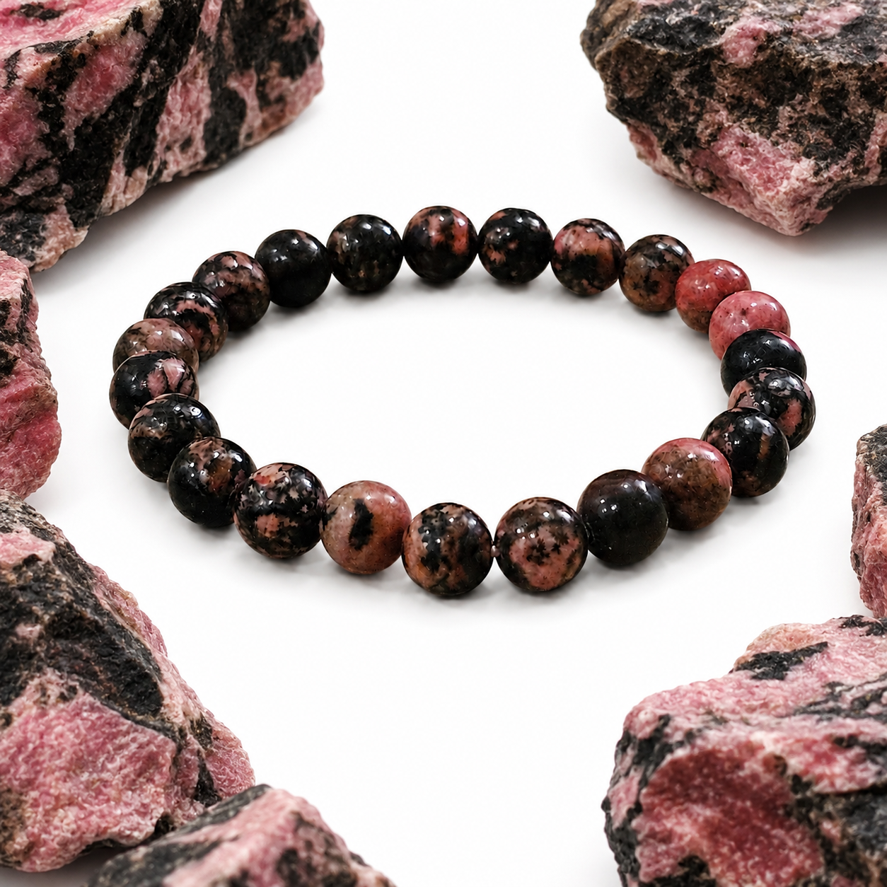 Natural Rhodonite Bracelet 8mm
