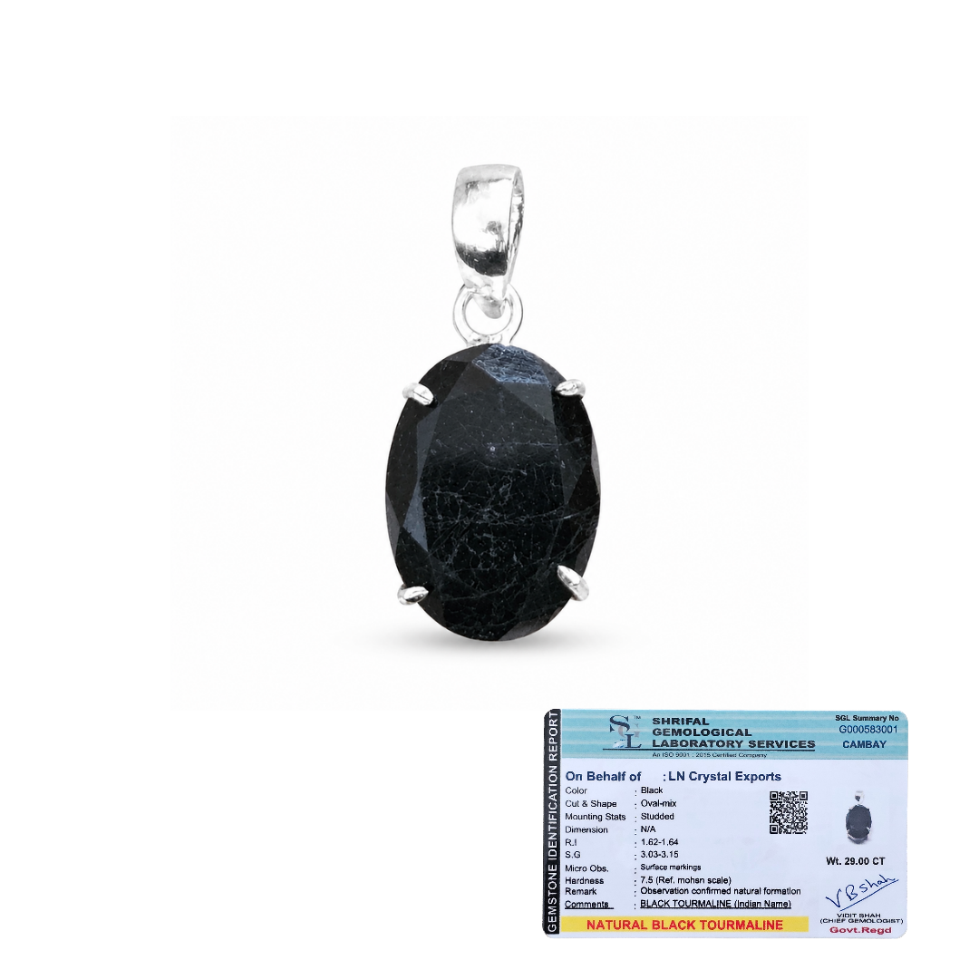 Natural Black Tourmaline Pendant | Handmade Black Tourmaline Gemstone Pendant | Healing Crystal Jewelry