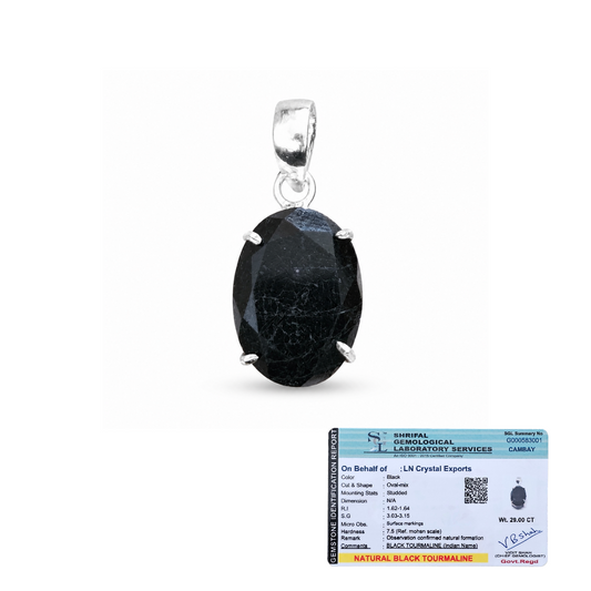 Natural Black Tourmaline Pendant | Handmade Black Tourmaline Gemstone Pendant | Healing Crystal Jewelry