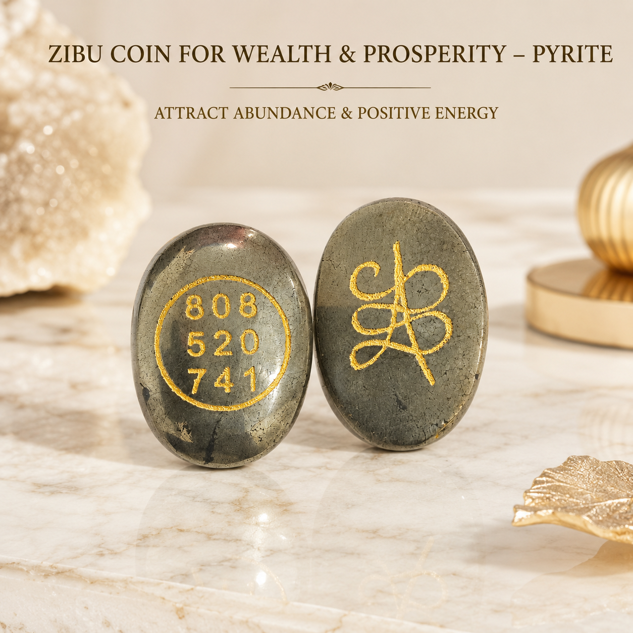 Natural Pyrite Zibu Coin for Wealth & Prosperity | Sacred Abundance Energy Coin | Pocket Crystal for Manifestation & Positive Energy