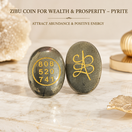 Natural Pyrite Zibu Coin for Wealth & Prosperity | Sacred Abundance Energy Coin | Pocket Crystal for Manifestation & Positive Energy
