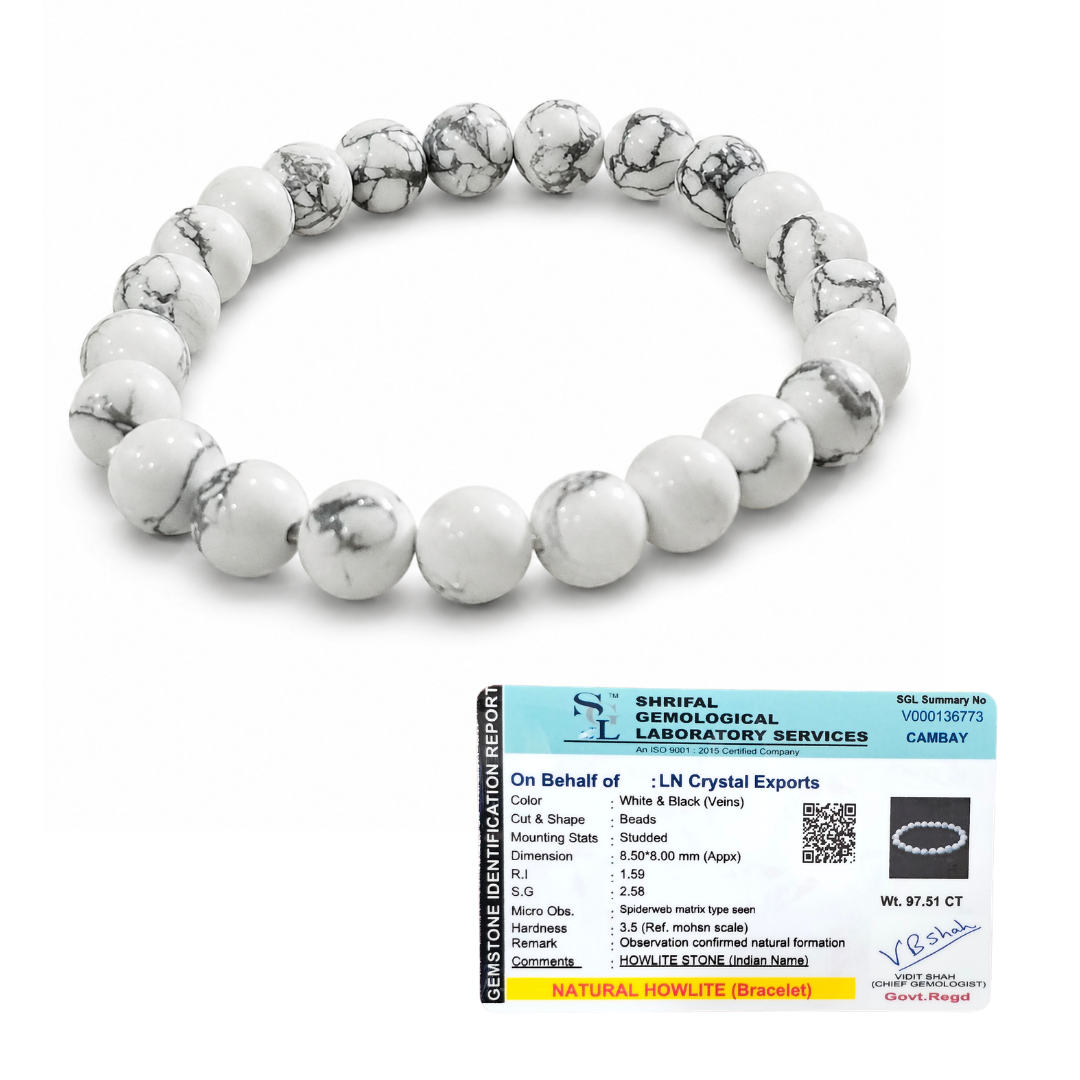 Natural Howlite Bracelet 8mm