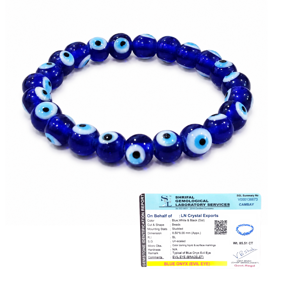 Blue Evil Eye Protection Bracelet 8mm | Certified Nazar Protection & Positive Energy Bracelet