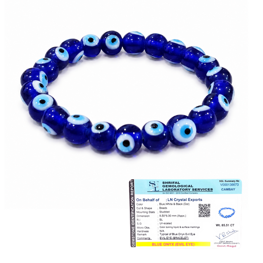 Blue Evil Eye Protection Bracelet 8mm | Certified Nazar Protection & Positive Energy Bracelet