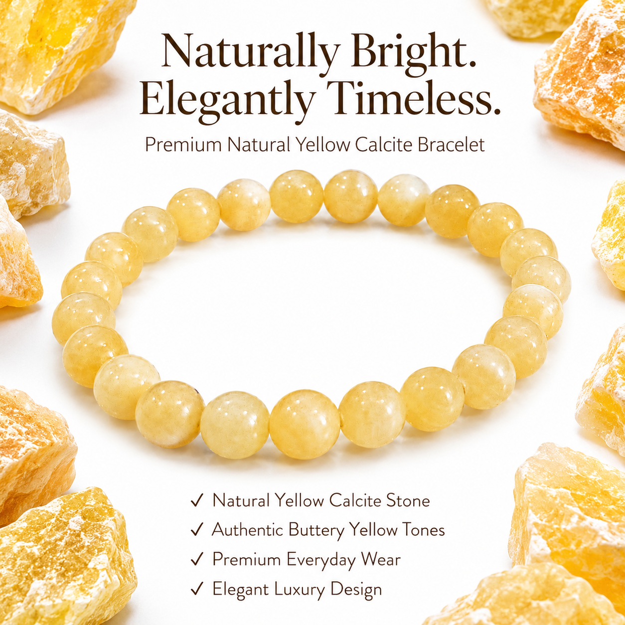 Natural Yellow Calcite Bracelet 8mm