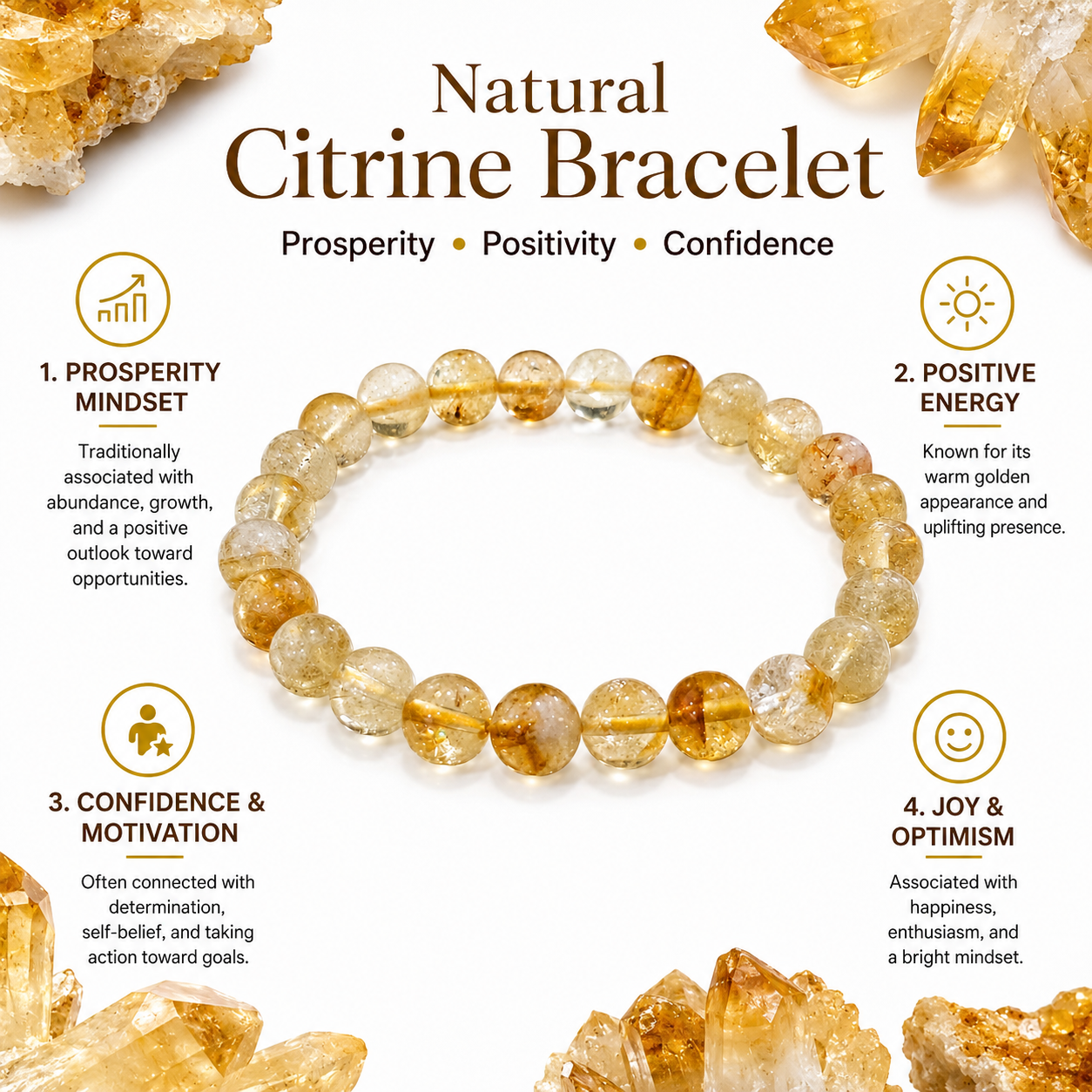 Natural Citrine Bracelet 8mm