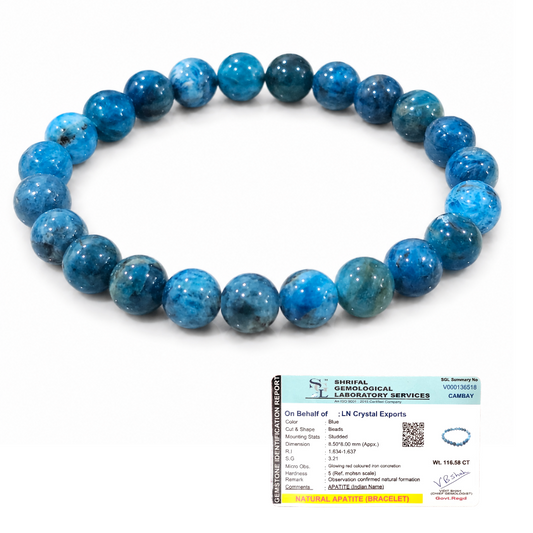 Natural Blue Apatite Bracelet 8mm
