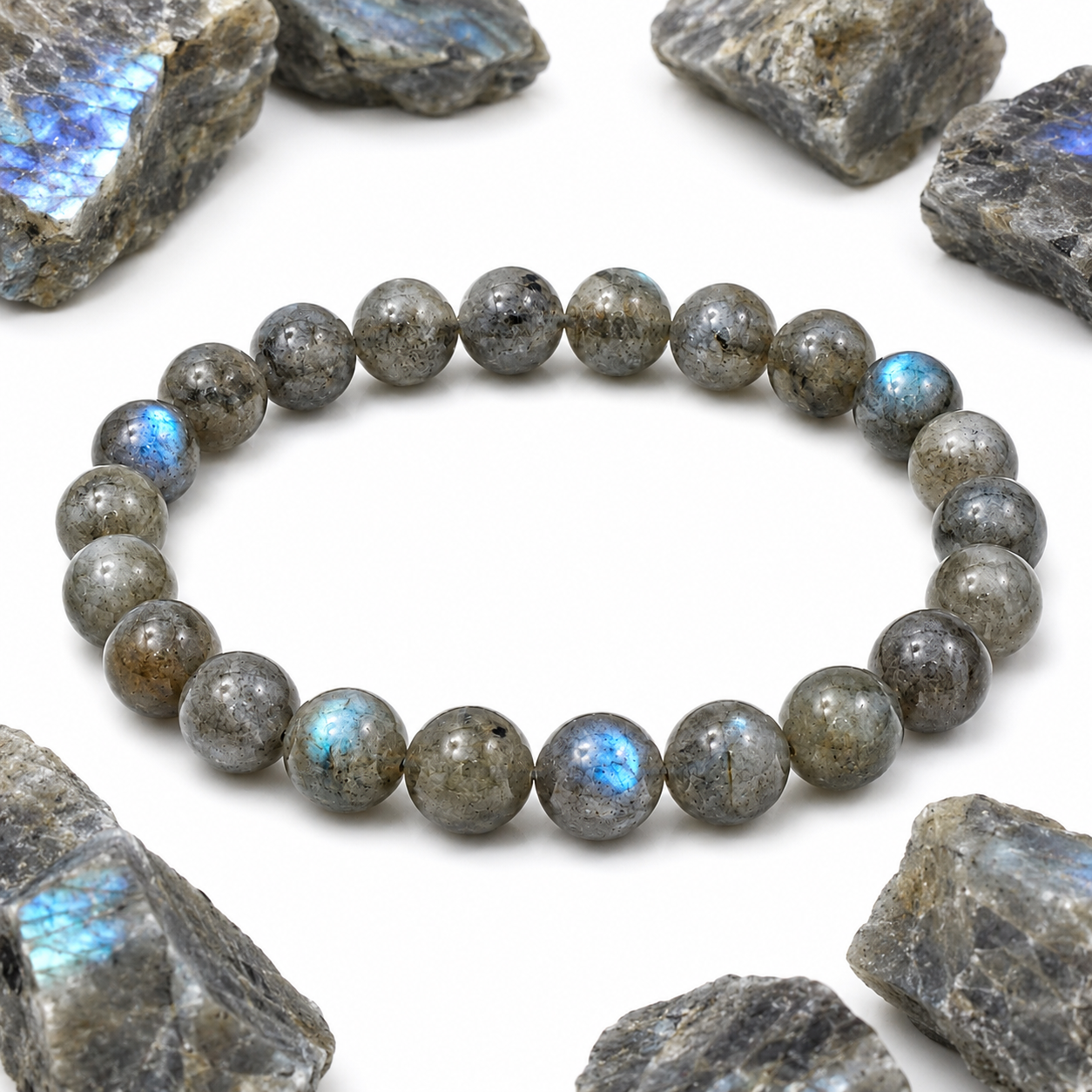 Natural Labradorite Bracelet 8mm | Certified Gemstone Bracelet