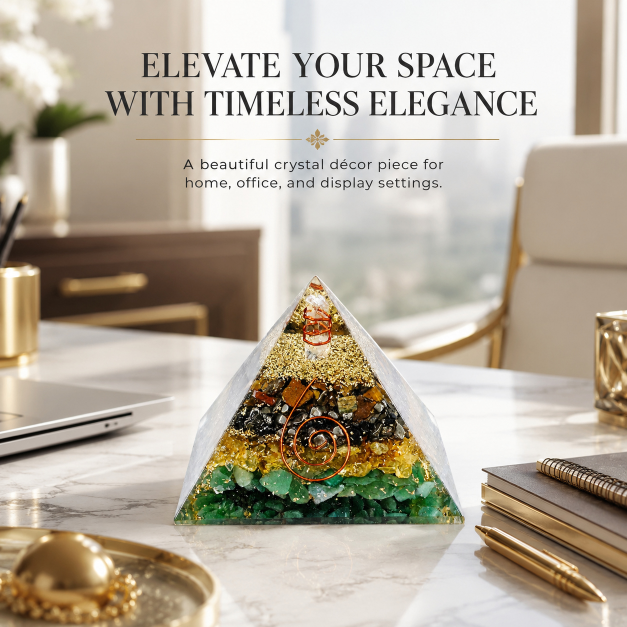 Natural Money Magnet Orgonite Pyramid