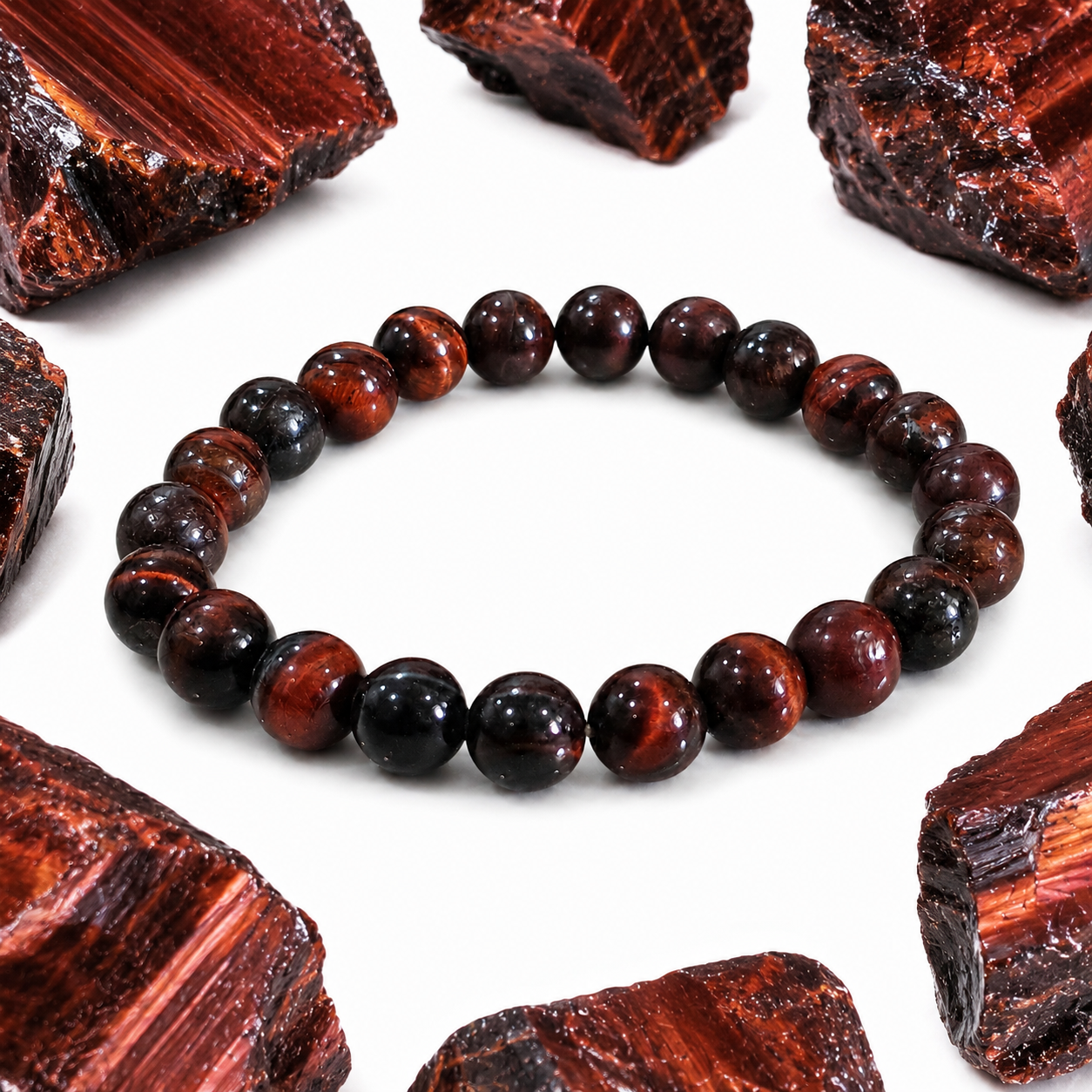 Natural Red Tiger Eye Bracelet 8mm