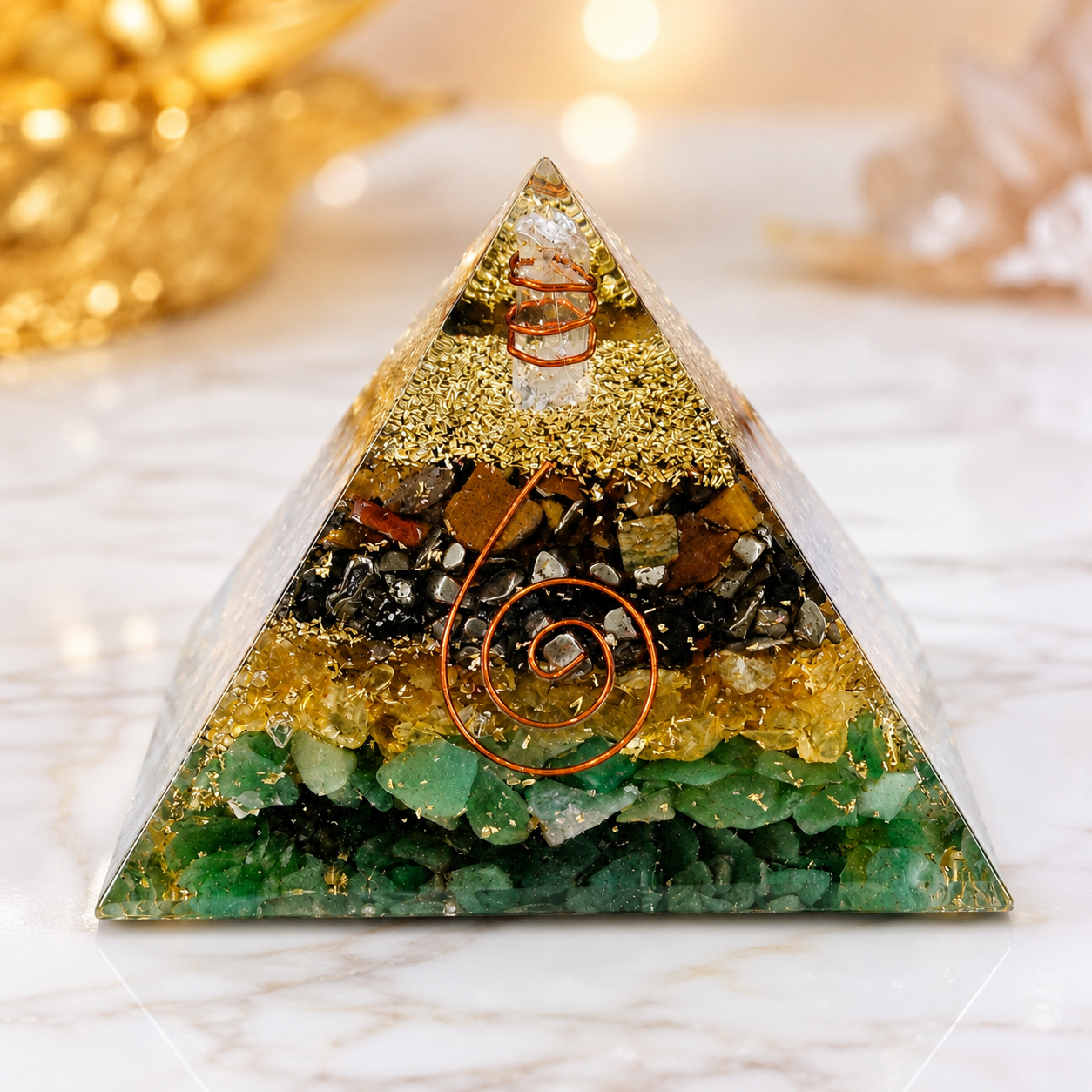 Natural Money Magnet Orgonite Pyramid