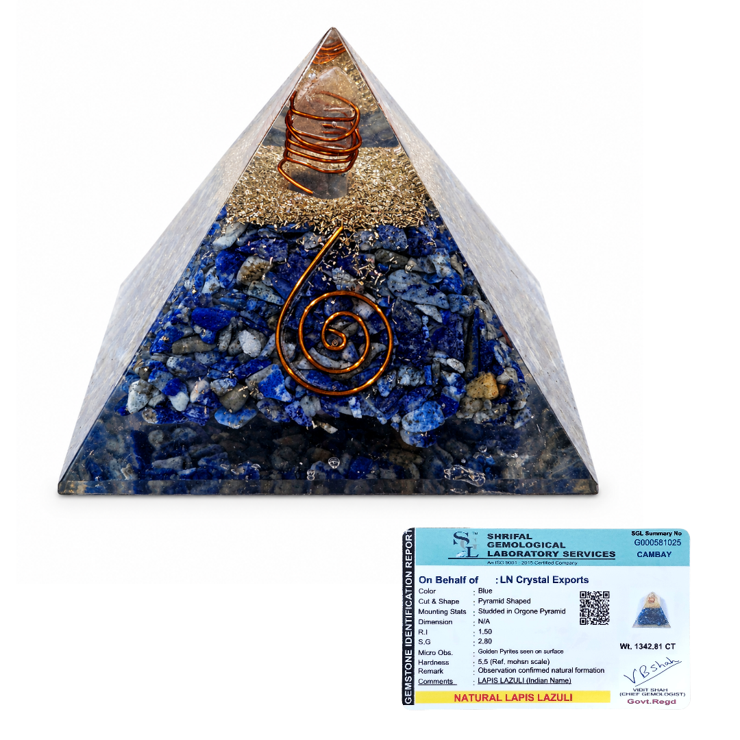 Natural Lapis Lazuli Orgonite Pyramid