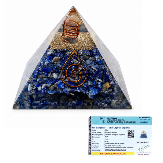 Natural Lapis Lazuli Orgonite Pyramid